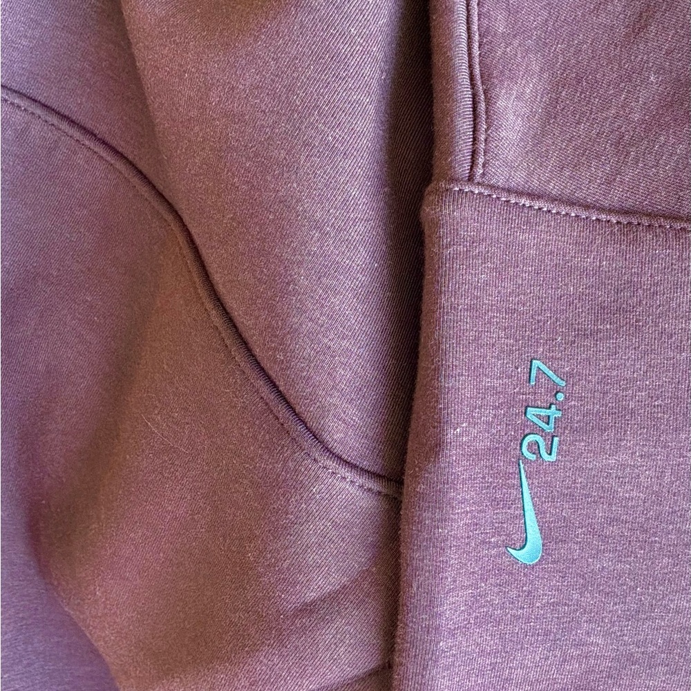 Nike 24.7 Dri-FIT Oversized Cropped 1/4 Zip Pullover Burgundy M - Picture 5 of 10